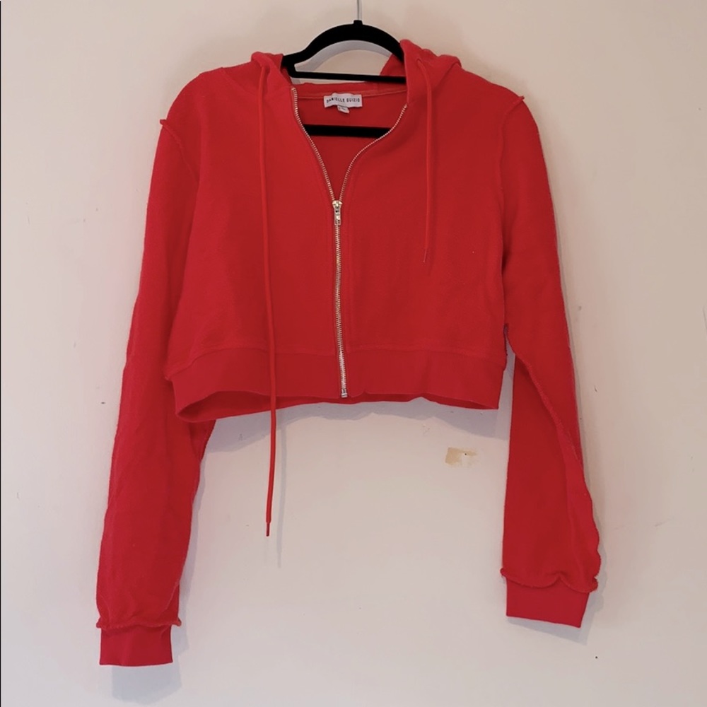Danielle Guizio red sweatsuit